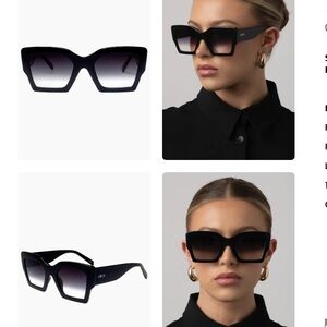 NEW! OTRA Pipa Chic Black Square Sunglasses